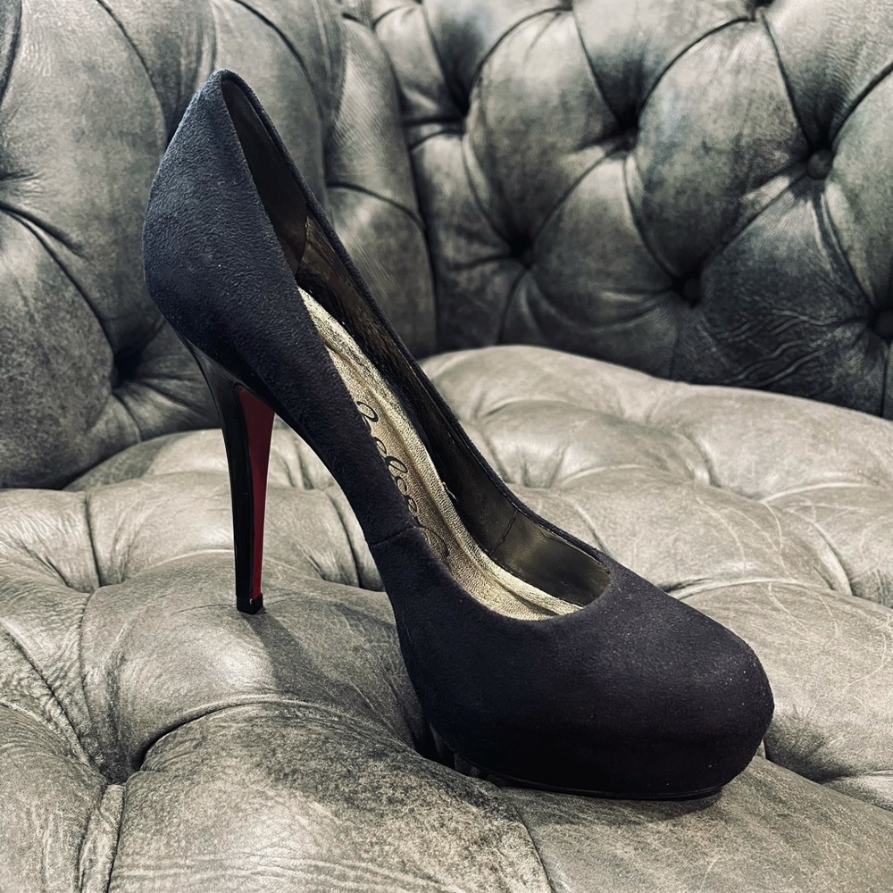 Black Suede Sergio Zelcer Platform Heel